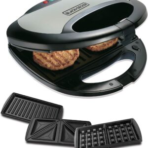 lack & Decker 750W Sandwich Maker 2 Slot Non-Stick 3in1