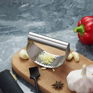 Manual Stainless Steel Garlic Mincer, Garlic Crusher Press for Fruits & Vegetables, Kitchen Food Processor Tool