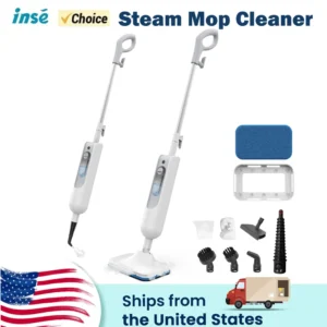 INSE Powerful Steam Mop High Temperature Cleaning Detachable Handheld Steam Cleaners 360ml Fast Heating for Carpet Hard Floor F2